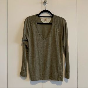 Wilfred Free Aritzia Olive Green Long Sleeve with Elbow Patches